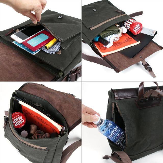 リュックサック メンズ A4サイズ対応 国産6号パラフィン帆布 オイルバケッタレザー BAGGY PORT バギーポート デイパック スクエア 本革 日本製 角底 レディース 男性用 紳士用 男女兼用 ユニセックス 送料無料の通販は