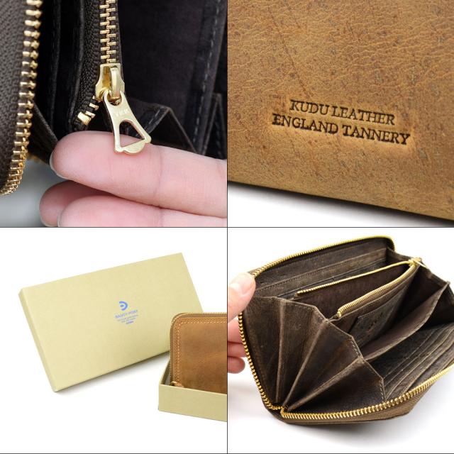 長財布 ラウンドファスナー クードゥー クーズー 本革 財布 BAGGY PORT