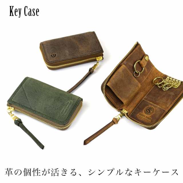 キーケース スマートキー キーホルダー 4連 L字ファスナー カード