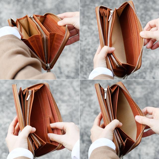 大容量ラウンドファスナー長財布 イタリアンレザー エルバマット