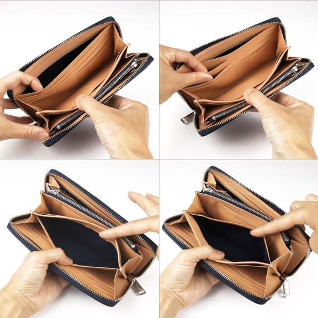 【美品】BAGGY PORT　藍染レザー ラウンドファスナー長財布 ペイズリー柄 藍染レザー ラウンドファスナー長財布（ペイズリー柄） | 財布