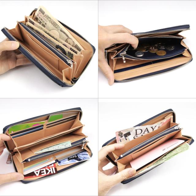 長財布 ラウンドファスナー 藍染 ペイズリー 本革 財布 BAGGY PORT KOI