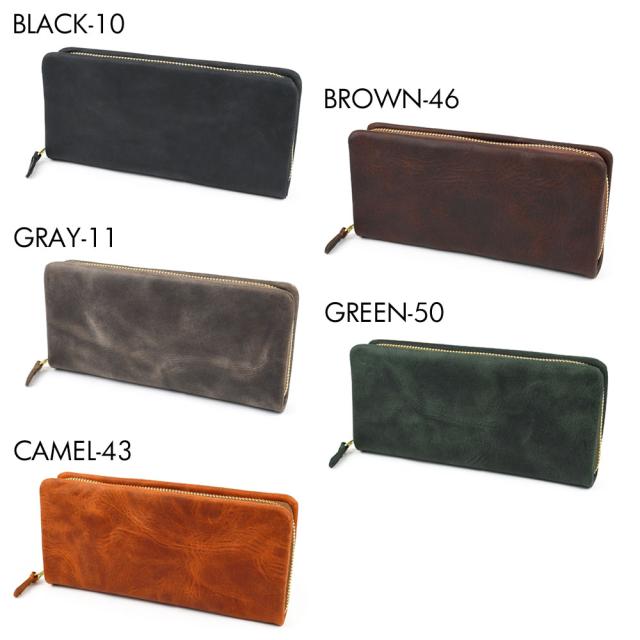 長財布 ラウンドファスナー 大容量 メンズ イタリアンレザー オイル