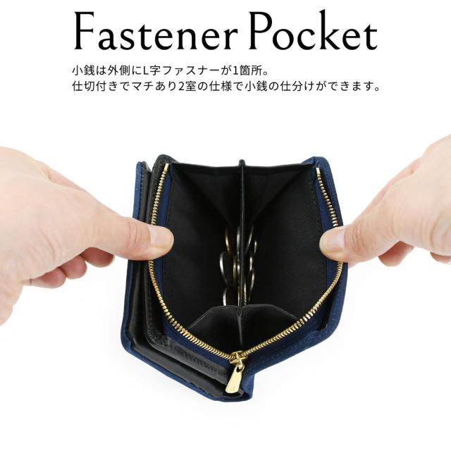 BAGGY PORT バギーポート 二つ折り財布 ミニ財布 小銭入れあり 大容量 メンズ 藍染レザー ヌバックレザー 本革 本藍染め YKK エクセラファスナー 小銭仕切り 使いやすい 仕分け カード入れ 多い 牛革 革財布 袋縫い かっこいい 紺 ネイビー 経年変化 ギフト プレゼント_11
