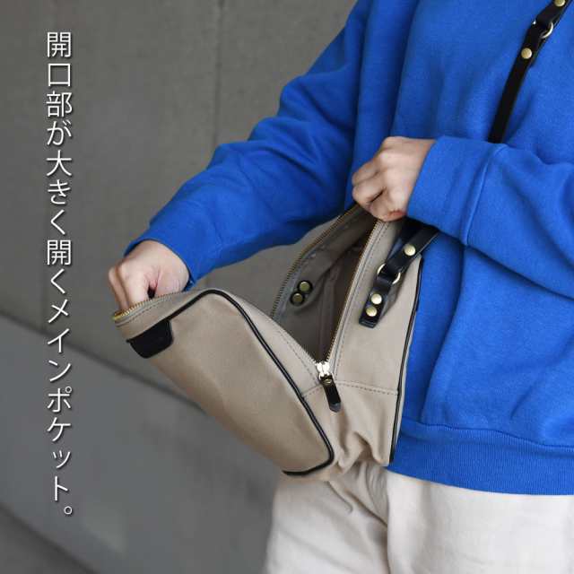 ショルダーバッグ 国産帆布 姫路レザー 本革 2way 日本製