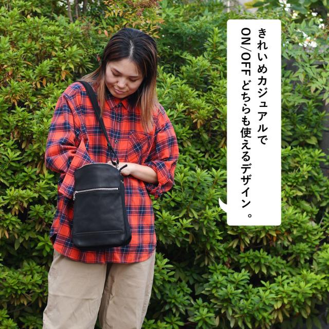 ショルダーバッグ 縦型 縦長 日本製 グローブバッグ グローブレザー A5 B5 倉敷6号帆布 ミニバッグ メンズ 斜め掛け 大人カジュアル 休日バッグ サブバッグ 旅バッグ お出かけバッグ BAGGY PORT バギーポート スクエア グラブレザー YKKファスナー ユニセックス YNM232_5