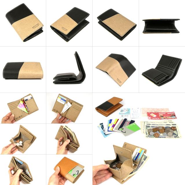 二つ折り財布 縦型 ミドルウォレット box型小銭入れ ハーフウォレット