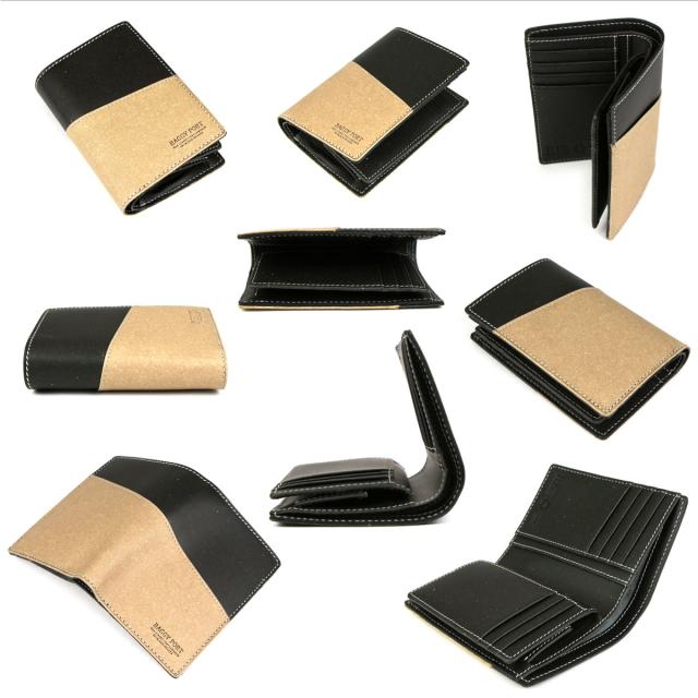 二つ折り財布 縦型 ミドルウォレット box型小銭入れ ハーフウォレット