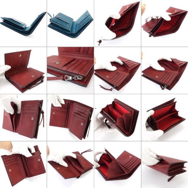 ミドルウォレット 二つ折り財布 縦型 イタリアンレザー プエブロ 大