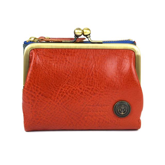 がま口財布 二つ折り財布 コンパクト Cuirdeson イタリアンレザー