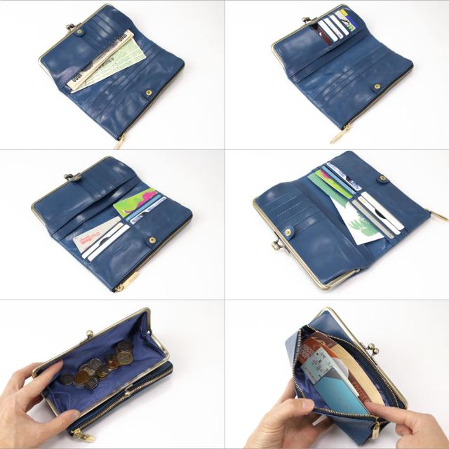 長財布 がまぐち財布 がま口財布 二つ折り長財布 大容量 ANCHOR イカリ 型押しレザー L字ファスナー小銭入れ 本革 レディース Cuirdeson キュイールデソン Marinedeson マリンデソン CU214WL 長財布 がまぐち財布 がま口財布 二つ折り長財布 大容量 ANCHOR イカリ