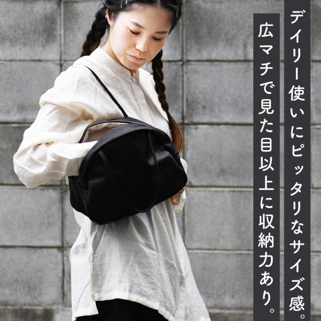 Folna（フォルナ） ソフトレザー半月型ボストンバッグ　ハンドバッグ Folna フォルナ 日本製 ボストンバッグ トートバッグ