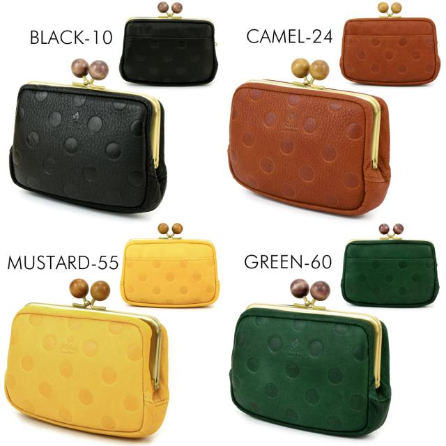 ミニ財布 コンパクトウォレット ウッドボール Folna 2993902 フォルナ  がまぐち財布 親子がまぐち 水玉 ドット 型押し 牛革 本革 日本製 メイドインジャパン レディース ミニ財布 コンパクトウォレット ウッドボール Folna 2993902 フォルナ