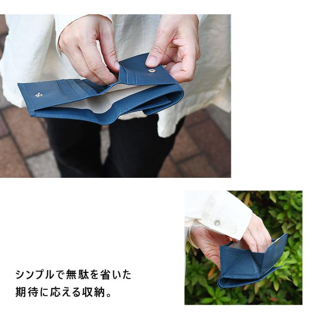 栃木レザー 二つ折り財布 フラップ box型小銭入れ レディース メンズ ユニセックス Folna フォルナ 日本製 本革 レザー 外側小銭入れ コンパクトウォレット シンプル ナチュラル 2993892 経年変化_3