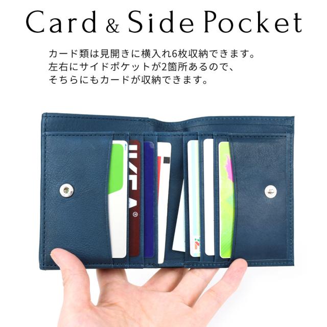 栃木レザー 二つ折り財布 フラップ box型小銭入れ レディース メンズ ユニセックス Folna フォルナ 日本製 本革 レザー 外側小銭入れ コンパクトウォレット シンプル ナチュラル 2993892 経年変化_11
