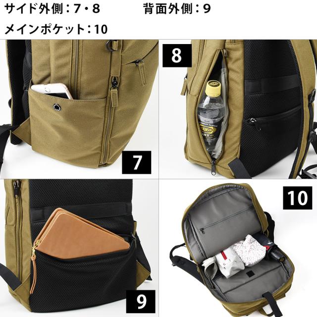 ビジネスリュック メンズリュック バックパック B4サイズ 多機能 ノートPC タブレット 3台持ち 17L fulcro フルクロ Co-work Note 撥水 クッションポケット 2層式 ユニセックス 男女兼用 ポケットが多い A4 ブリーフリュック ブリーフバッグ_12