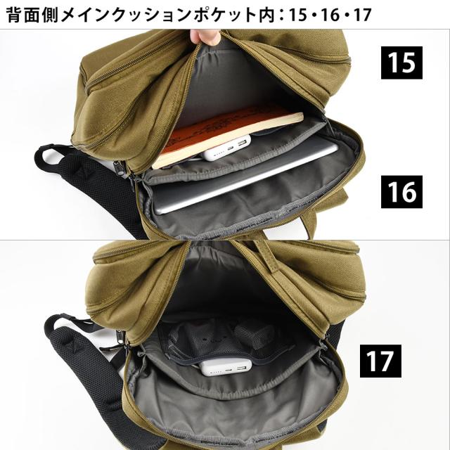 ビジネスリュック メンズリュック バックパック B4サイズ 多機能 ノートPC タブレット 3台持ち 17L fulcro フルクロ Co-work Note 撥水 クッションポケット 2層式 ユニセックス 男女兼用 ポケットが多い A4 ブリーフリュック ブリーフバッグ_14