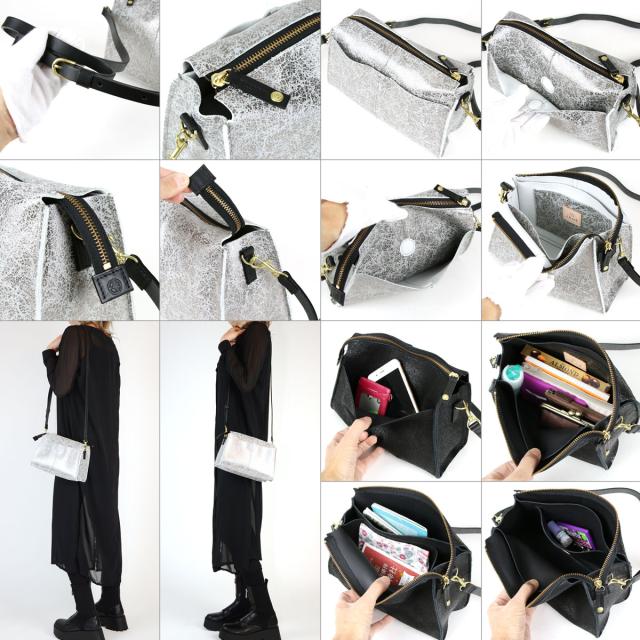 メタリックグレーのレザーかごバッグ　ikot 新品 ikot-119406.jpg