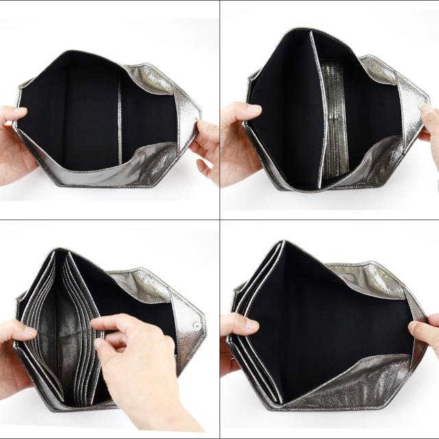 長財布 ギャルソン長財布 ソフトレザー 箔レザー 牛革 ロング