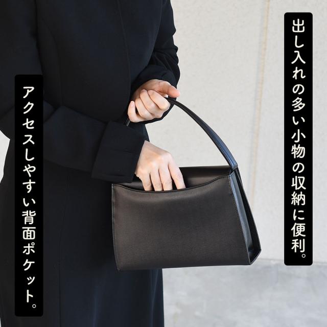 ブラックフォーマルバッグ 本革 レディース 日本製 ハンドバッグ ショルダーバッグ 2Wayバッグ 3Wayバッグ クラッチバッグ シルバーチェーン シルバー金具 innocent Sac イノセントサック 冠婚葬祭 慶弔 姫路レザー 牛革 国産 黒色 女性用 婦人用 送料無料_9