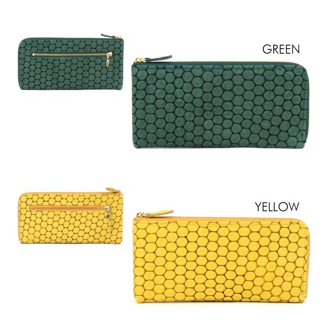 新品未使用品⭐️ドット柄 ⭐️黒 ⭐️レザー ⭐️がま口財布 長財布 L字ファスナー l型財布 水玉柄 ドット ハニカム 亀甲 型