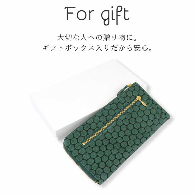 長財布 L字ファスナー l型財布 水玉柄 ドット ハニカム 亀甲 型
