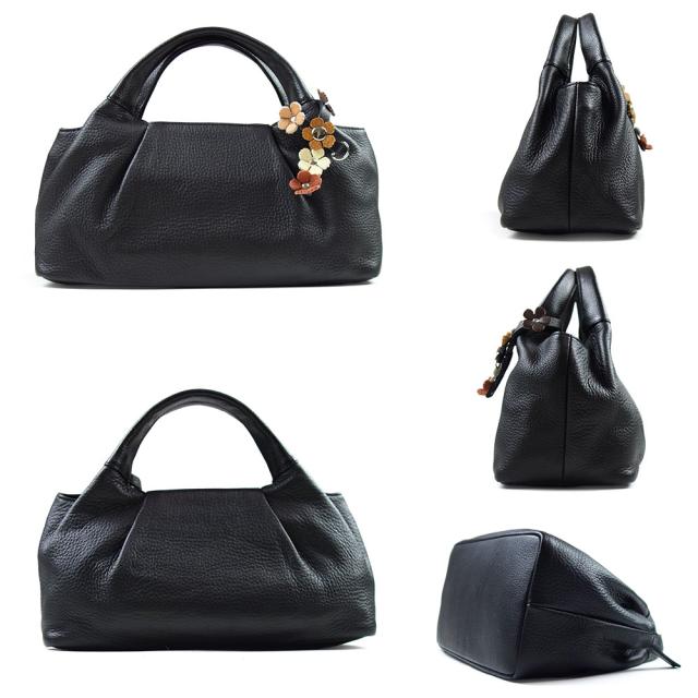 ブラックフォーマルバッグ ハンドバッグ 花飾り付き 両煽りポケット 本革 レディース 日本製 innocent Sac イノセントサック 冠婚葬祭 慶弔 姫路レザー 牛革 メイドインジャパン 国産 ブラック 黒色 女性用 婦人用 送料無料_8