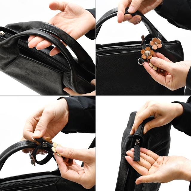 ブラックフォーマルバッグ ハンドバッグ 花飾り付き 両煽りポケット 本革 レディース 日本製 innocent Sac イノセントサック 冠婚葬祭 慶弔 姫路レザー 牛革 メイドインジャパン 国産 ブラック 黒色 女性用 婦人用 送料無料_11
