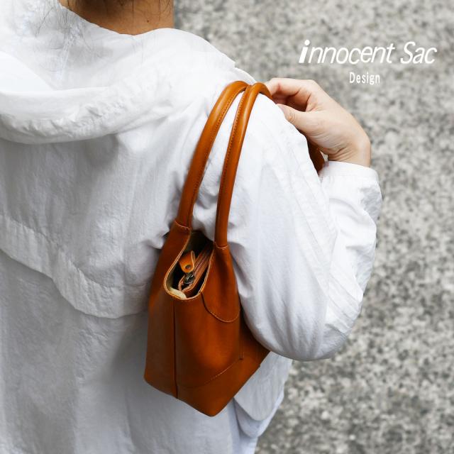 ハンドバッグ ショルダーバッグ レディース パッチワーク 姫路レザー 肩掛け 角底 本革 コンパクト innocent Sac イノセントサック 日本製 レディース 送料無料の通販は