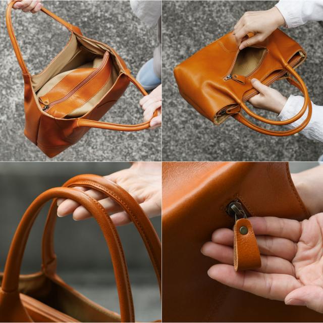 ハンドバッグ ショルダーバッグ レディース パッチワーク 姫路レザー 肩掛け 角底 本革 コンパクト innocent Sac イノセントサック 日本製 レディース 送料無料の通販は