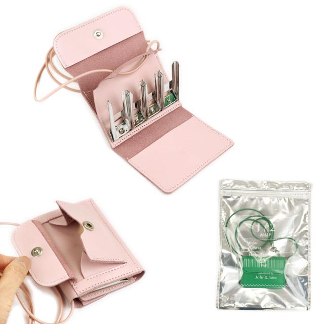 ミニ財布 はっ水レザー コインクリップ付き ネックウォレット カードが