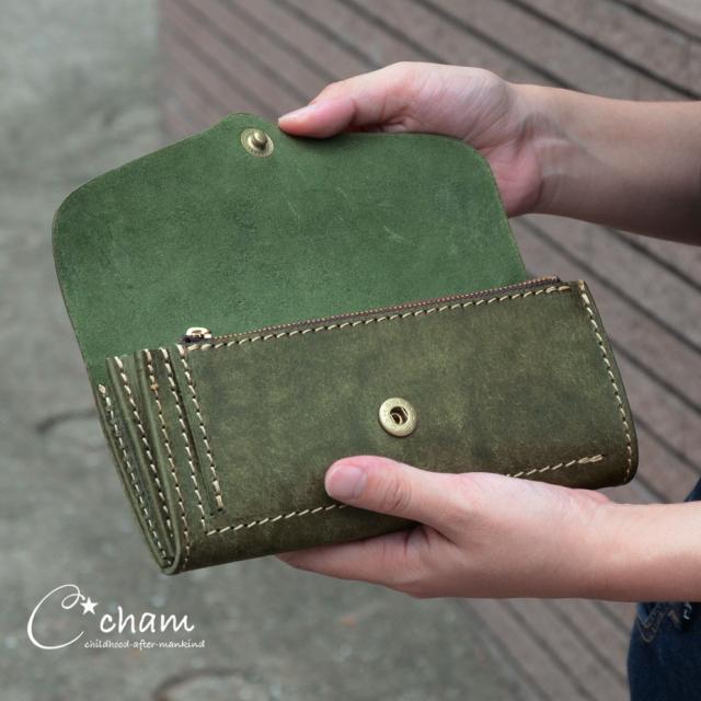 長財布 フラップ イタリアンレザー プエブロ PUEBLO 本革 日本製 レディース 大容量 CHAM チャム 長財布 フラップ イタリアンレザー プエブロ PUEBLO 本革 日本製