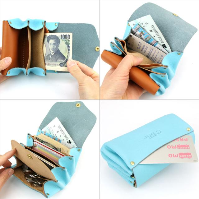 ハーフウォレット フラップ半幅財布 プランプ お札を折らずに収納 CHAM