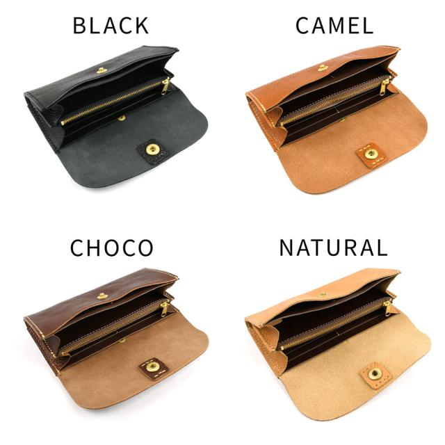 長財布 フラップ 背面ポケット CHAM 日本製 本革 財布 レディース
