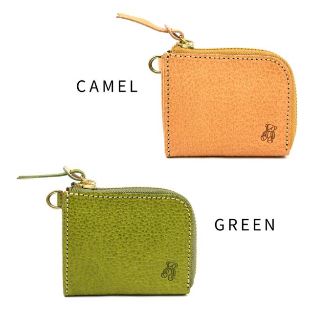 コンパクト財布 L字ファスナー Vanilla Bear 日本製 本革 財布