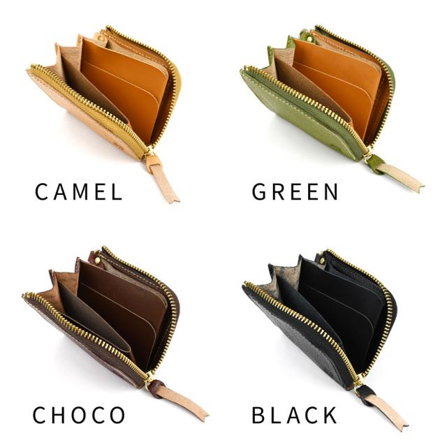 コンパクト財布 L字ファスナー Vanilla Bear 日本製 本革 財布