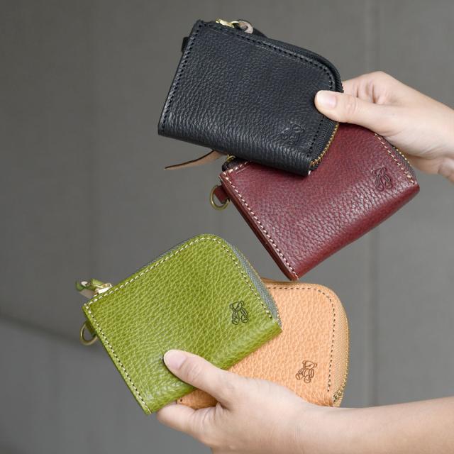 コンパクト財布 L字ファスナー Vanilla Bear 日本製 本革 財布