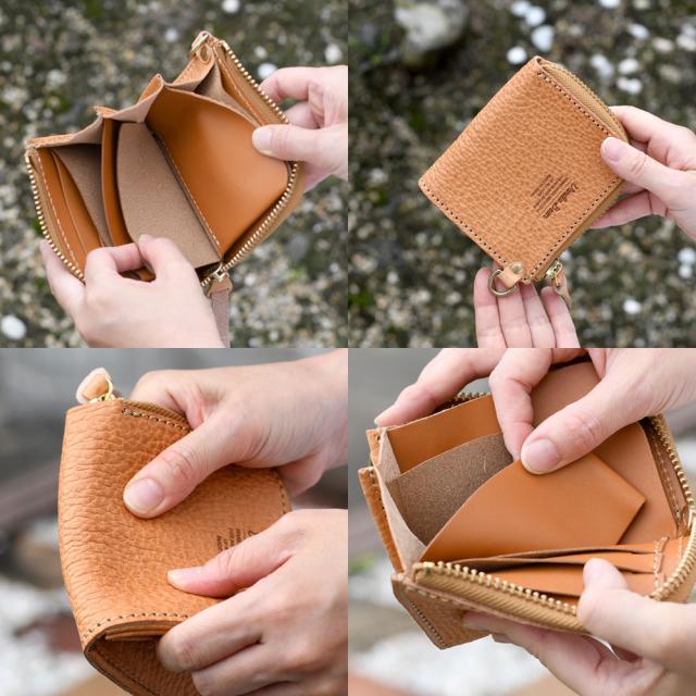 コンパクト財布 L字ファスナー Vanilla Bear 日本製 本革 財布