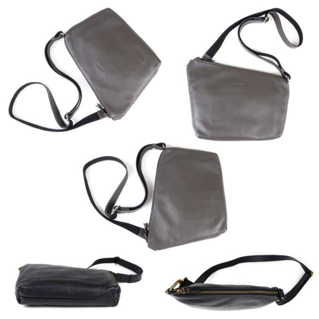 A5サイズ対応変形サコッシュ 左右非対称 タブレット ショルダーバッグ