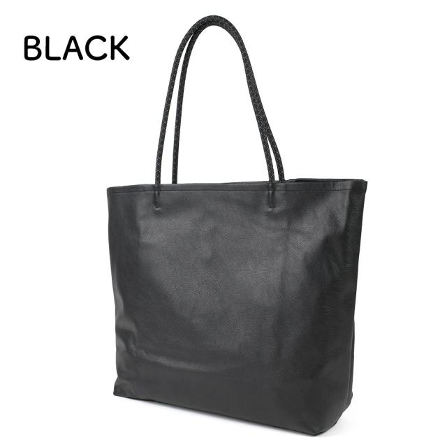 B4サイズ対応 トートバッグ ハンドバッグ -LESS PREVAIL レスプリベイル メンズ レディース 日本製 折りたためる 肩掛け 角底 スクエアトート 本革 姫路レザー Less Design レスデザイン 撥水加工 ユニセックス 大きめトート シンプル クッションコード A4