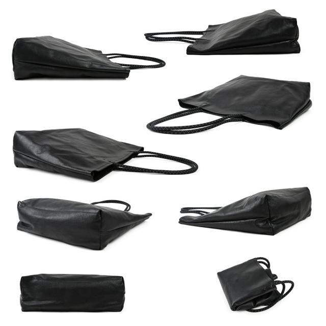 B4サイズ対応 トートバッグ ハンドバッグ -LESS PREVAIL レスプリベイル メンズ レディース 日本製 折りたためる 肩掛け 角底 スクエアトート 本革 姫路レザー Less Design レスデザイン 撥水加工 ユニセックス 大きめトート シンプル クッションコード A4