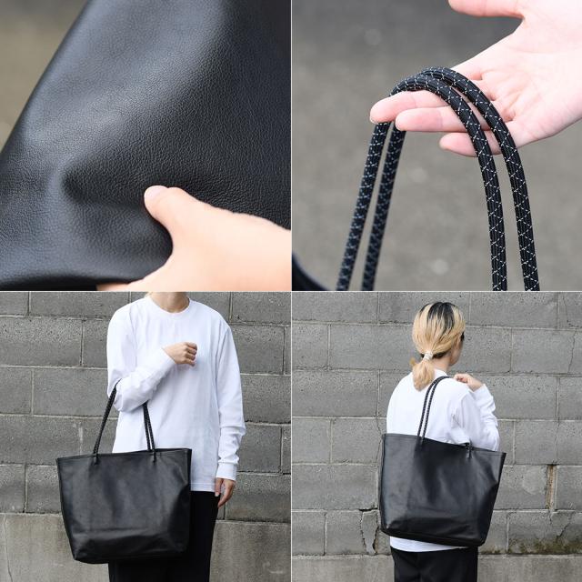 B4サイズ対応 トートバッグ ハンドバッグ -LESS PREVAIL レスプリベイル メンズ レディース 日本製 折りたためる 肩掛け 角底 スクエアトート 本革 姫路レザー Less Design レスデザイン 撥水加工 ユニセックス 大きめトート シンプル クッションコード A4