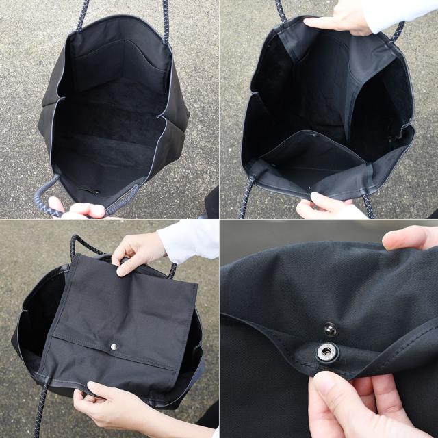 B4サイズ対応 トートバッグ ハンドバッグ -LESS PREVAIL レスプリベイル メンズ レディース 日本製 折りたためる 肩掛け 角底 スクエアトート 本革 姫路レザー Less Design レスデザイン 撥水加工 ユニセックス 大きめトート シンプル クッションコード A4