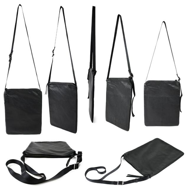 A4サイズ対応 マガジンサコッシュ 薄マチスクエアショルダーバッグ -LESS PREVAIL レスプリベイル メンズ レディース 日本製 斜め掛け 肩掛け スクエアショルダー 本革 姫路レザー Less Design レスデザイン 撥水加工 ユニセックス シンプル サステナブル A4