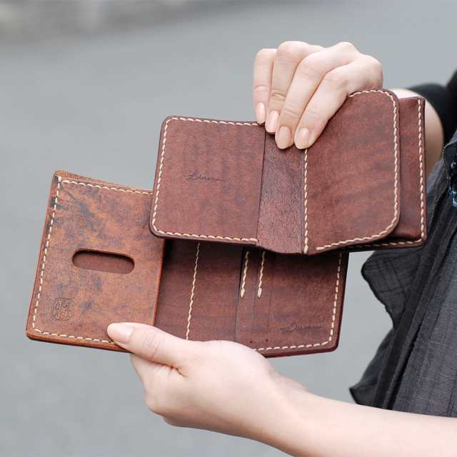 二つ折り財布 D WALLET 手縫い 札入れ 小銭入れ LITSTA 日本製