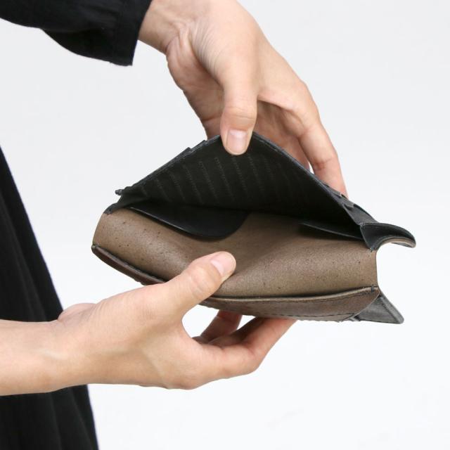 長財布 N WALLET 手縫い 二つ折り LITSTA 日本製 本革 財布 ムラ染めレザー イタリアンレザー 牛革 ヌメ革 本革財布 レディース カード 入れ 多い スリム 薄型 スマート かぶせ フラップ リティスタ PUEBLO プエブロ ハンドクラフト 送料無料 レッド/ブラウン/グレー_9