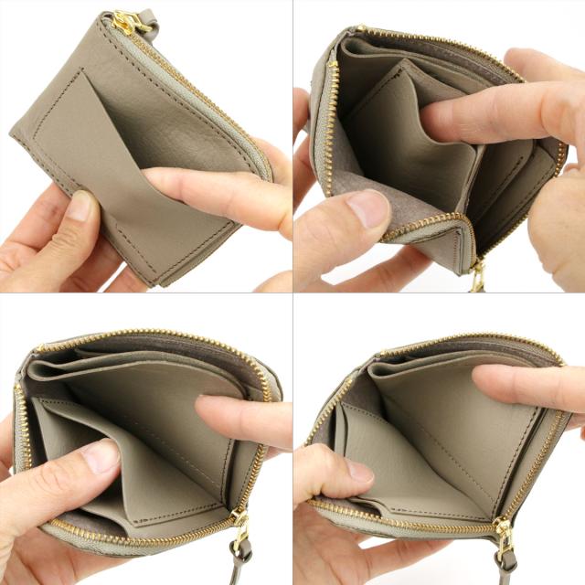 Litsta ミニ財布 L字ファスナー Compact Wallet Half コンパクト