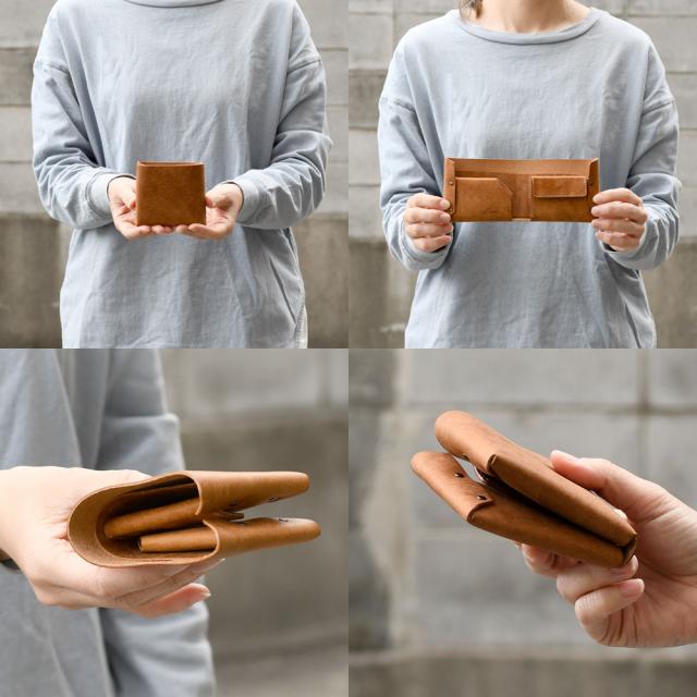 二つ折り財布 コンパクト Litsta プエブロ 日本製 本革 イタリアン