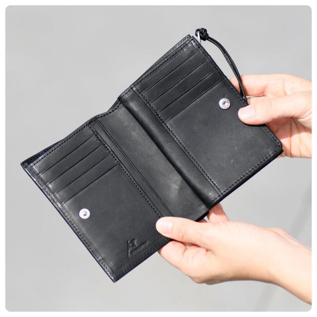 イタリアンレザー 牛革 二つ折り財布 コンパクトウォレット Maturi