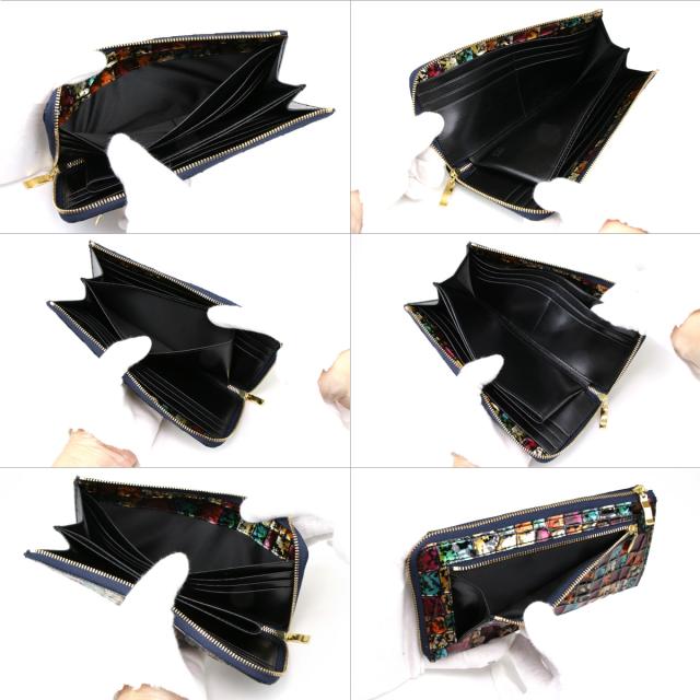 長財布 L字ファスナー イタリアンレザー 本革 レディース クロコ 型